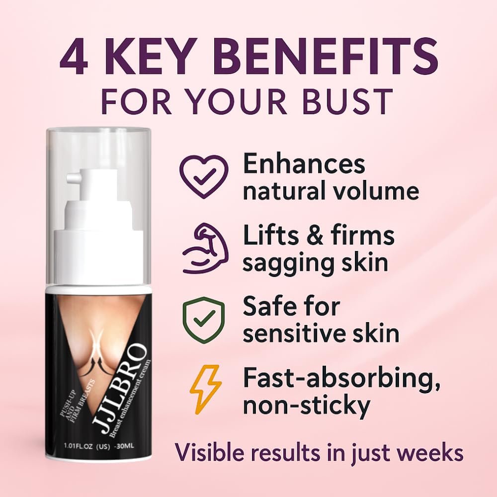 JJLBRO Breast Enhancement Cream for Quick Growth: Enhances, Lifts & Firms Breasts – Unscented, Hypoallergenic Cream for Women