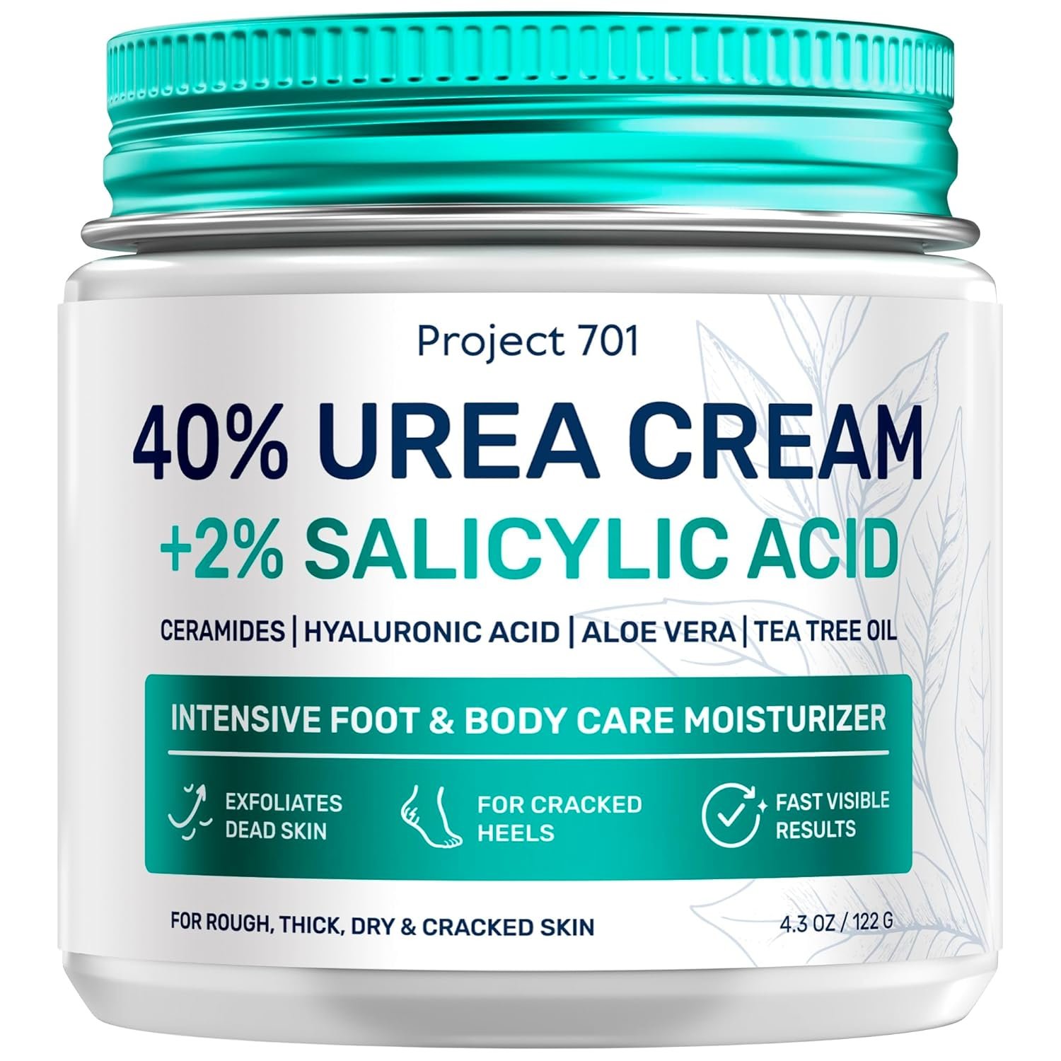 Urea Cream 40 Percent for Feet Maximum Strength – Urea Foot Cream and Callus Remover, Exfoliating Heels Cream with Salicylic Acid – Dry Cracked Foot Lotion Urea, Ceramides, Tea Tree Oil, 4.3 oz