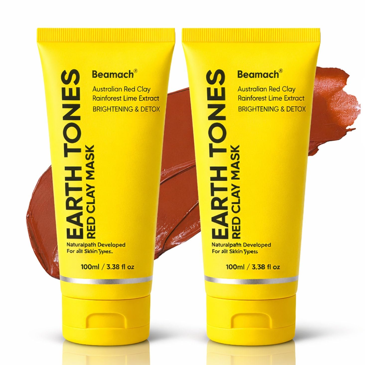 Australian Red Clay Face Mask, Earth Tones Face Mask, Mineral-Rich Purifying Mud Mask with Desert Lime, Rainforest Lime Extracts & Shea Butter, Smoother Skin, All Skin Types, 100 ML (1)