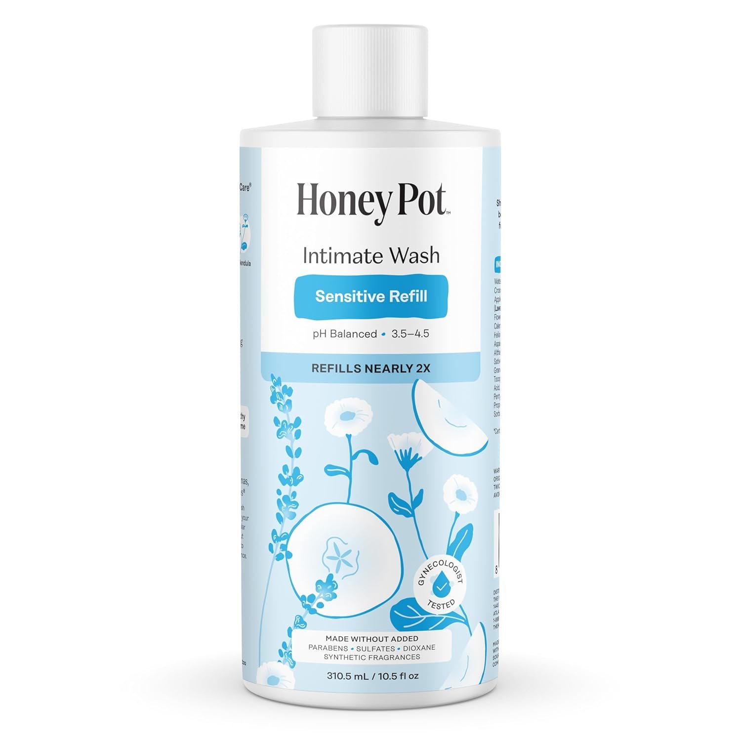Honey Pot – Sensitive Feminine Wash Refill – Herbal Infused – PH Balanced Plant Based Natural Hygiene Products – 10.50 Fluid Oz