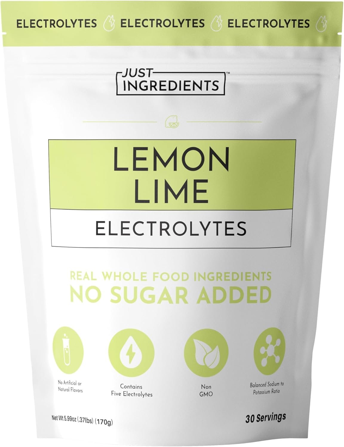 Lemon Lime Electrolytes – 30‑Serving Hydration Drink Mix with Coconut Water, Sea Salt, and Trace Minerals – Supports Energy, Recovery, and Electrolyte Balance