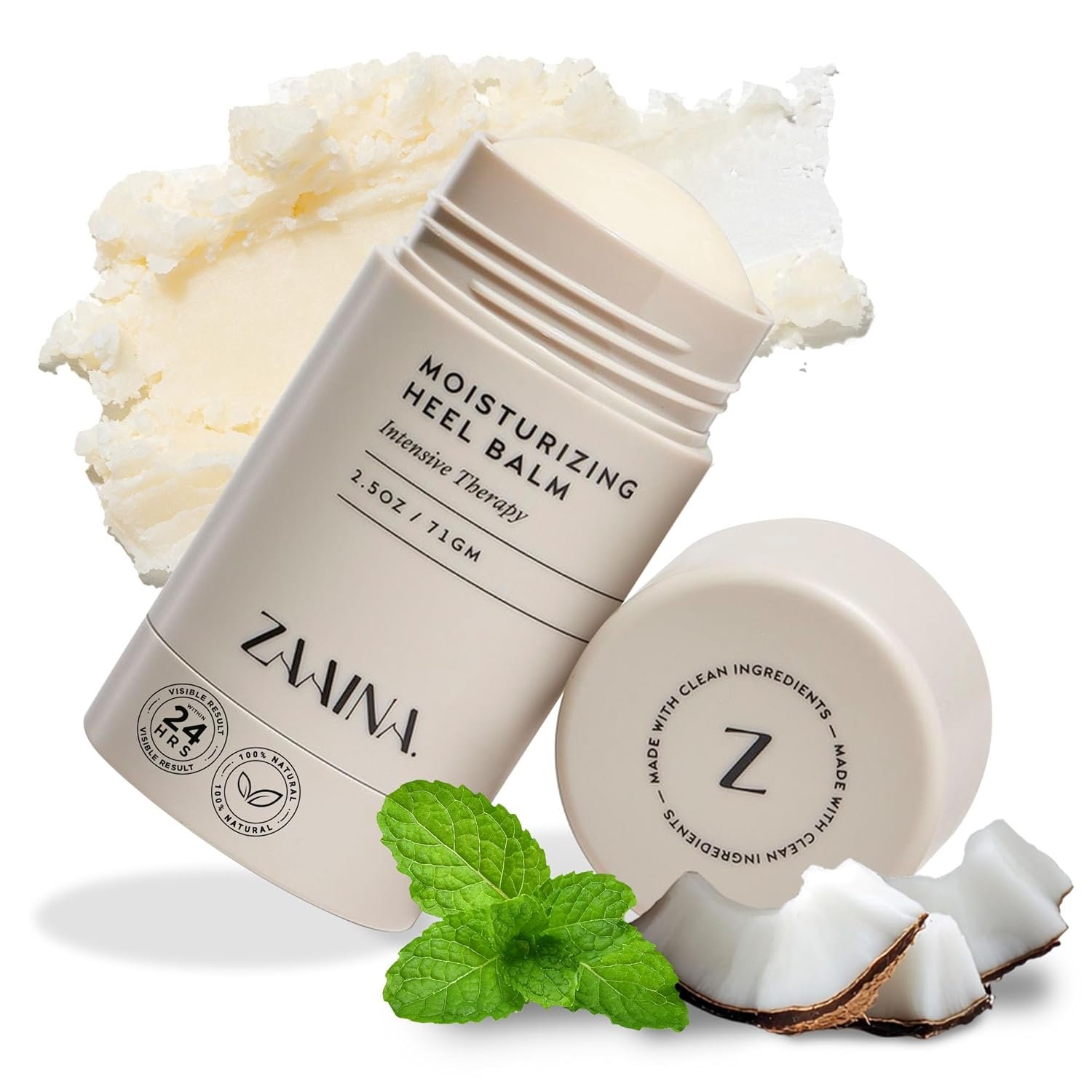 ZAAINA Intensive Heel Balm Stick – Miracle Foot Repair Cream for Calluses and Dry Feet, Moisturizing Foot Balm for Cracked Feet, Elbows, Knees, Heel Softener for Dry Cracked Heels – 2.5 oz Tube