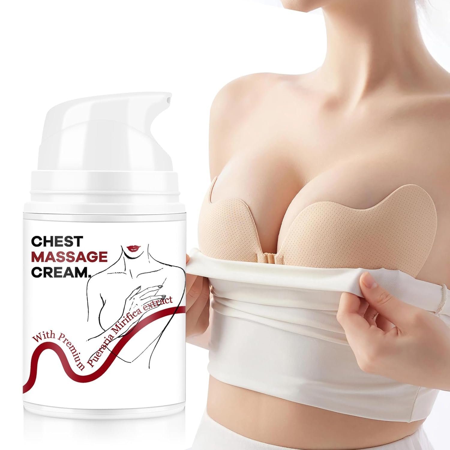 Breast Enhancement Cream, Nourishing Firming Cream for a Smoother, Fuller Look, Hydrating Formula for Daily Bust Care, 1.76 fl oz