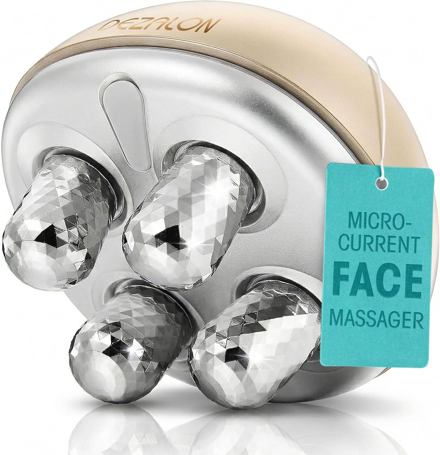 Microcurrent Facial Device, Face Massager Tool, Eye and Neck Massager, Face Roller, Beauty Tools for Relaxing Facial Massage and Skin Care Routine, Gold Color