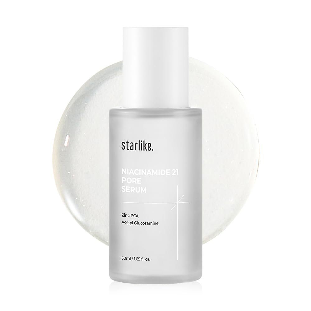 starlike Niacinamide 21% Pore Serum I 1.69 Fl oz (50ml) I Korean Moisturizing & Oil Balancing Facial Serum I Soothing, Lightweight & Fresh Finish I 17 Amino Acids & Hyaluronic I Glowing Skin Care