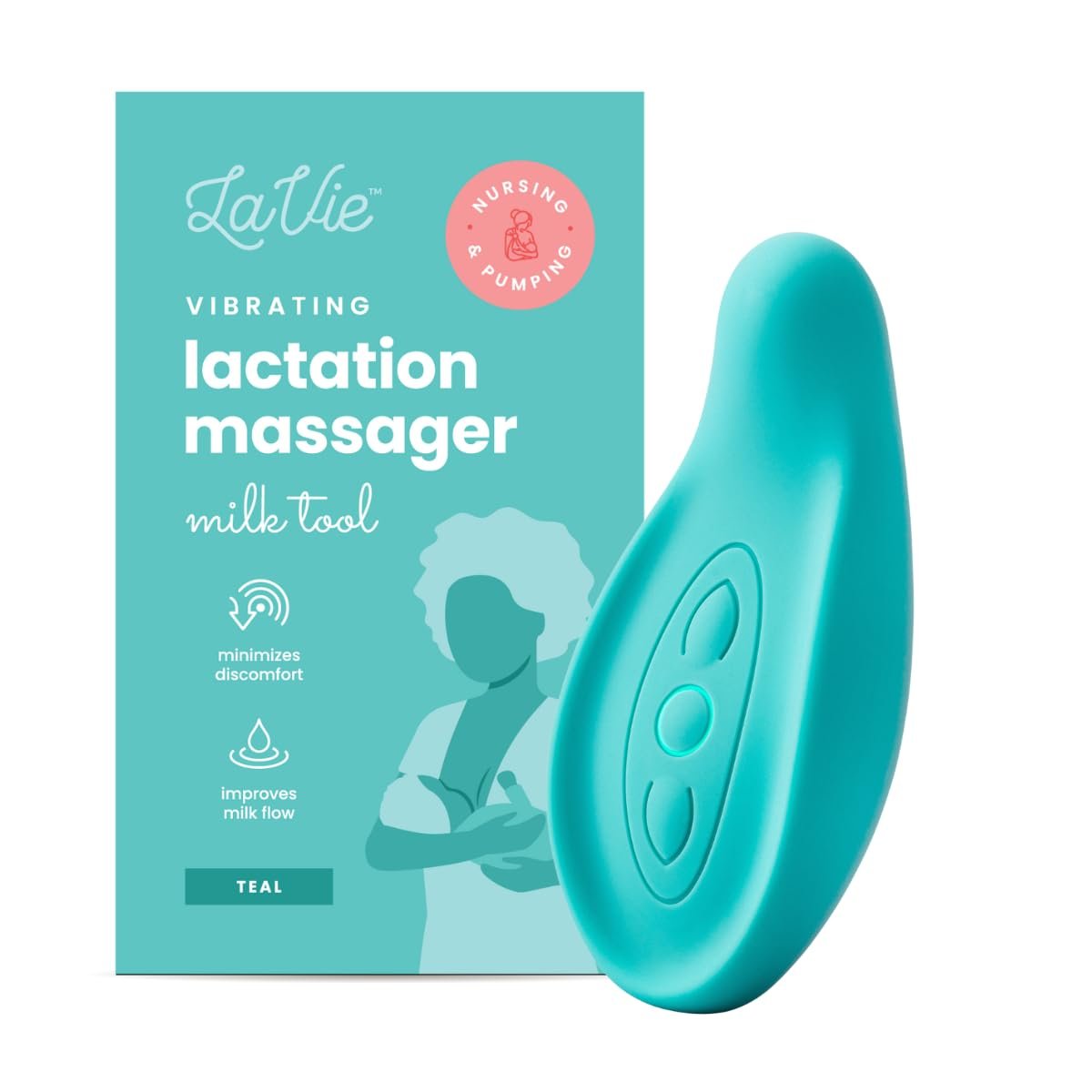 LaVie Lactation Massager – Patented Breastfeeding Relief, Boost Milk Flow & Ease Discomfort from Clogged Ducts, Engorgement, Mastisis – Postpartum Essentials for Nursing Moms – HSA/FSA Medical Device