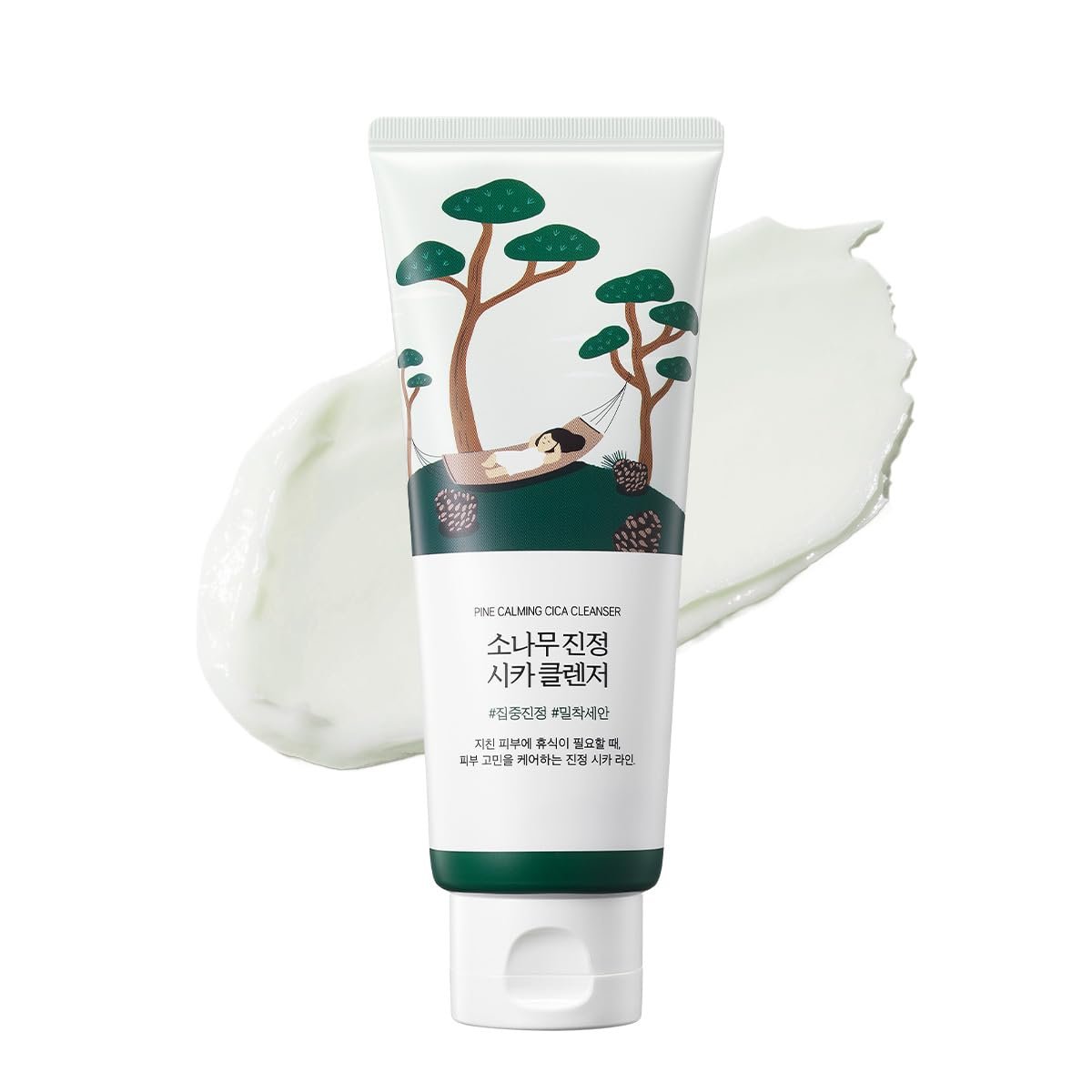 ROUND LAB Pine Calming Cica Cleanser 5.07 Fl Oz – Acne Face Wash with Salicylic Acid, BHA & LHA for Sensitive Skin, Soothing Cica + Hydrating Hyaluronic Acid, Gentle Foaming Cleanser, 150ml