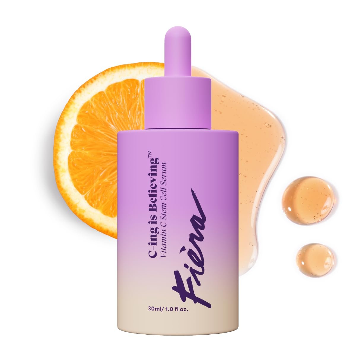 Fièra Vitamin C Serum with Hyaluronic Acid & Citrus Stem Cells – Anti-Aging Brightening, Firming, Hydrating Serum for Mature Skin, Reduces Dark Spots, Fine Lines & Boosts Radiance – 1 FL. OZ. / 30 ML