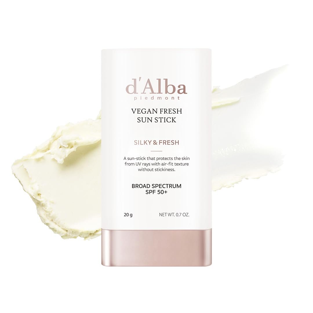 d’alba Piedmont Air Fit Fresh Sun Stick, OTC BROAD SPECTRUM SPF 50+, Non-Sticky On-the-Go Sun Protection, Outdoor Essential Vegan Sun Stick, Silky & Fresh, Korean Skin Care (0.7 Oz.)