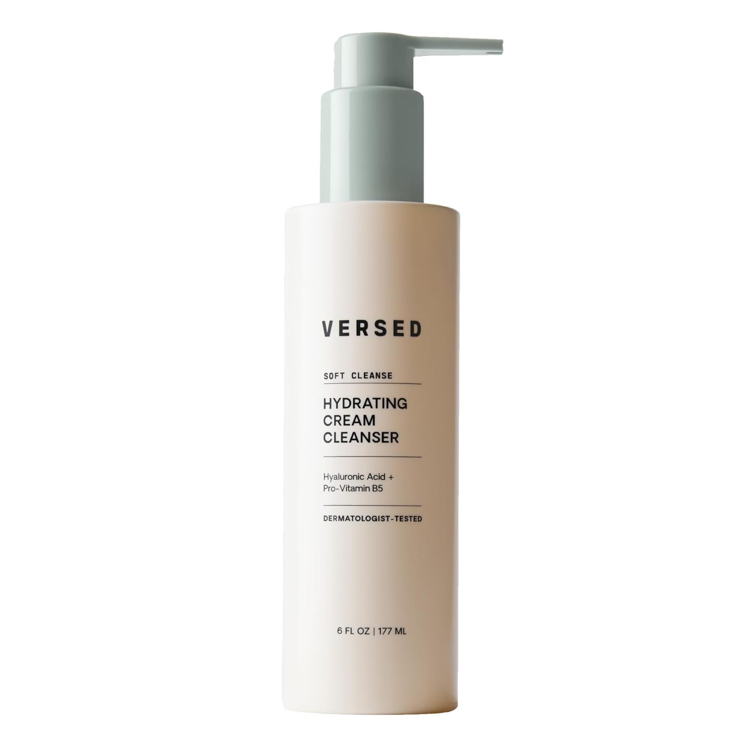 Versed Gentle Hydrating Facial Cleanser – Cream Face Cleanser with Hyaluronic Acid & Aloe Leaf Juice – Fragrance-Free cleanser for Dry Skin (6 fl oz / 177 mL)
