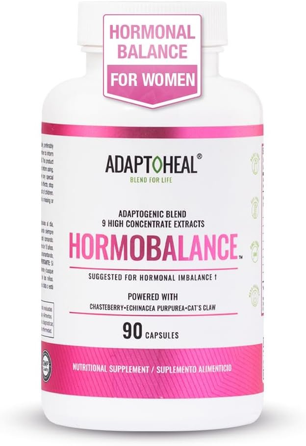 ADAPTOHEAL Hormobalance for Women – Hormone Balance Support with 9 High-Concentrate Adaptogenic Extracts (Vitex, Dong Quai, Reishi) – Stress, Mood & Daily Wellness Support – 90 Capsules