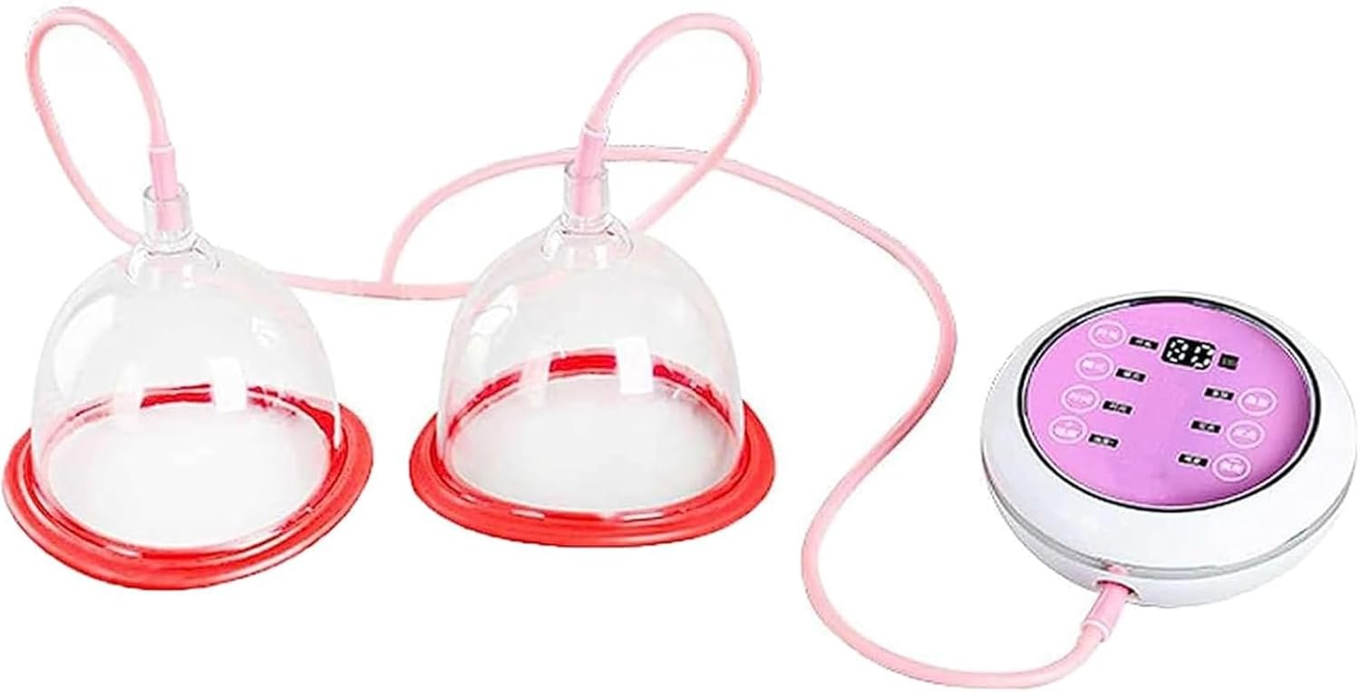 Wireless Electric Breast Massager, Vacuum Therapy Machine for Fast Enlargement, Double Cup Pump with Bust Lift Enhancer, for Firming Care,C Cup