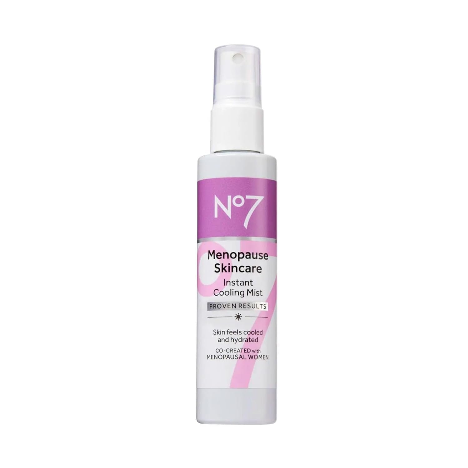 No7 Menopause Skincare Instant Cooling Mist – All Over Cooling Facial Mist for Daily Menopause Relief of Hot Flashes – Moisturizing Glycerine + Refreshing Rosewater Calms & Smoothes Dry Skin (100 ml)