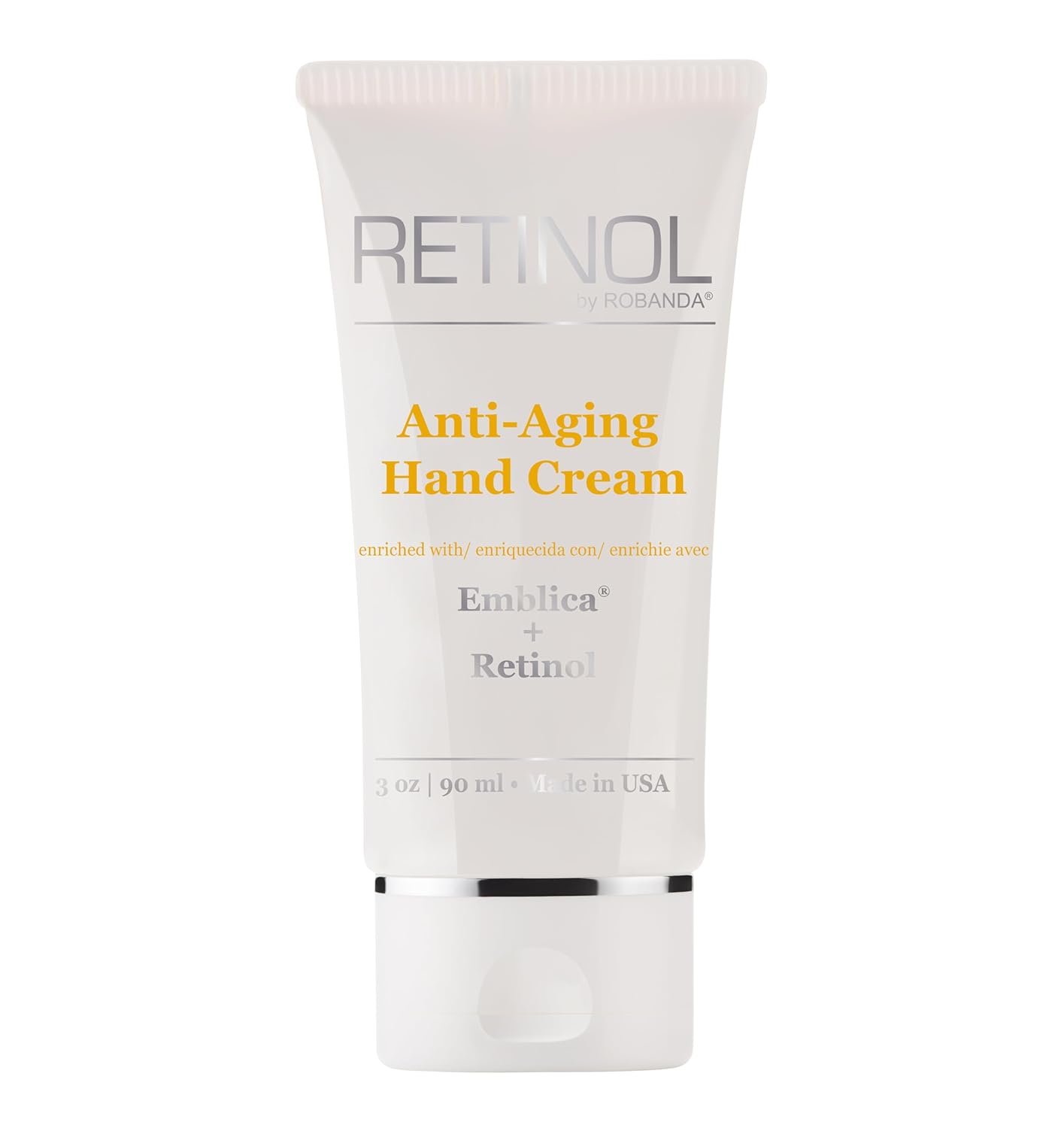 Robanda Retinol Anti-Aging Hand Cream – Hydrating & Moisturizing Hand Lotion with Anti-Aging Formula to Help Prevent Wrinkles & Reduce Fine Lines, 3 oz, Lightly Scented