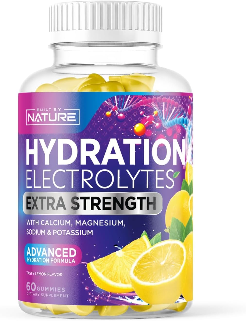 Built by Nature Hydration Electrolyte Gummies, 60 Gummy | Hydration & Dehydration Support
