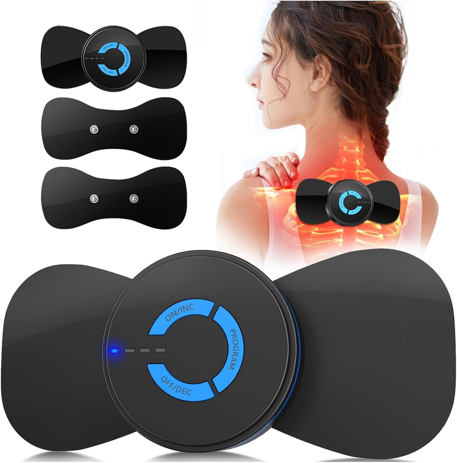 Mini Massager,Rechargeable Intelligent TENS Unit Muscle Stimulator for Pain Relief – FSA or HSA Eligible Deep Tissue EMS Massager Management for Back, Neck, Arm Electronic Pulse Machine