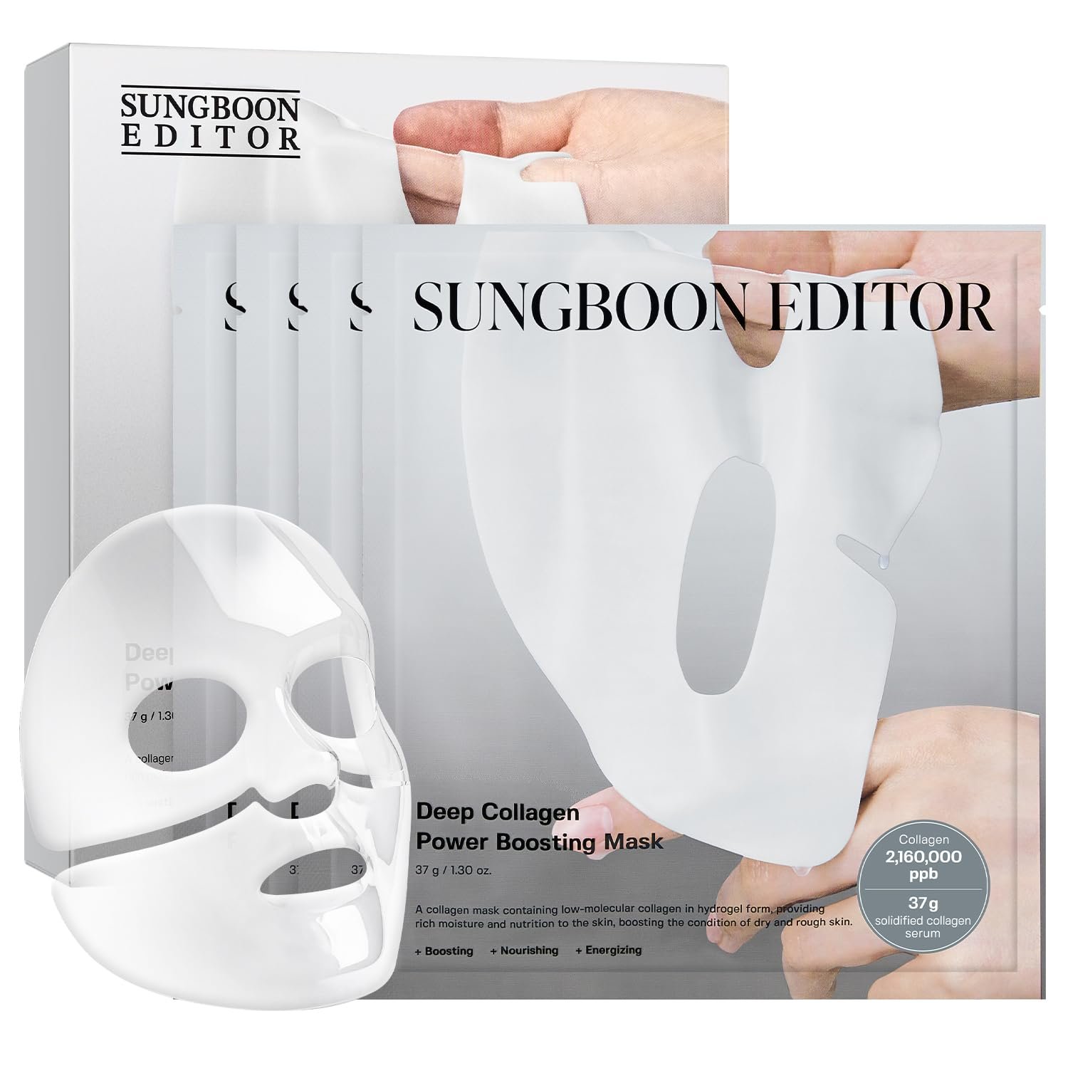 SUNGBOON EDITOR Deep Collagen Overnight Mask Hydrating Mask for Glass Skin, Wrinkle Care, Firming & Pore Refining 2,160,000PPB Collagen + 9 Peptides Korean Skincare, 4ea, Gifts for Women