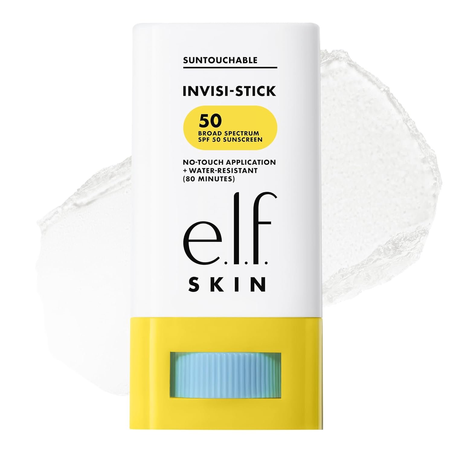 e.l.f. SKIN Suntouchable Invisi-Stick Face Sunscreen SPF 50, Clear, Lightweight with Sunflower Seed Oil, Vegan & Cruelty-Free