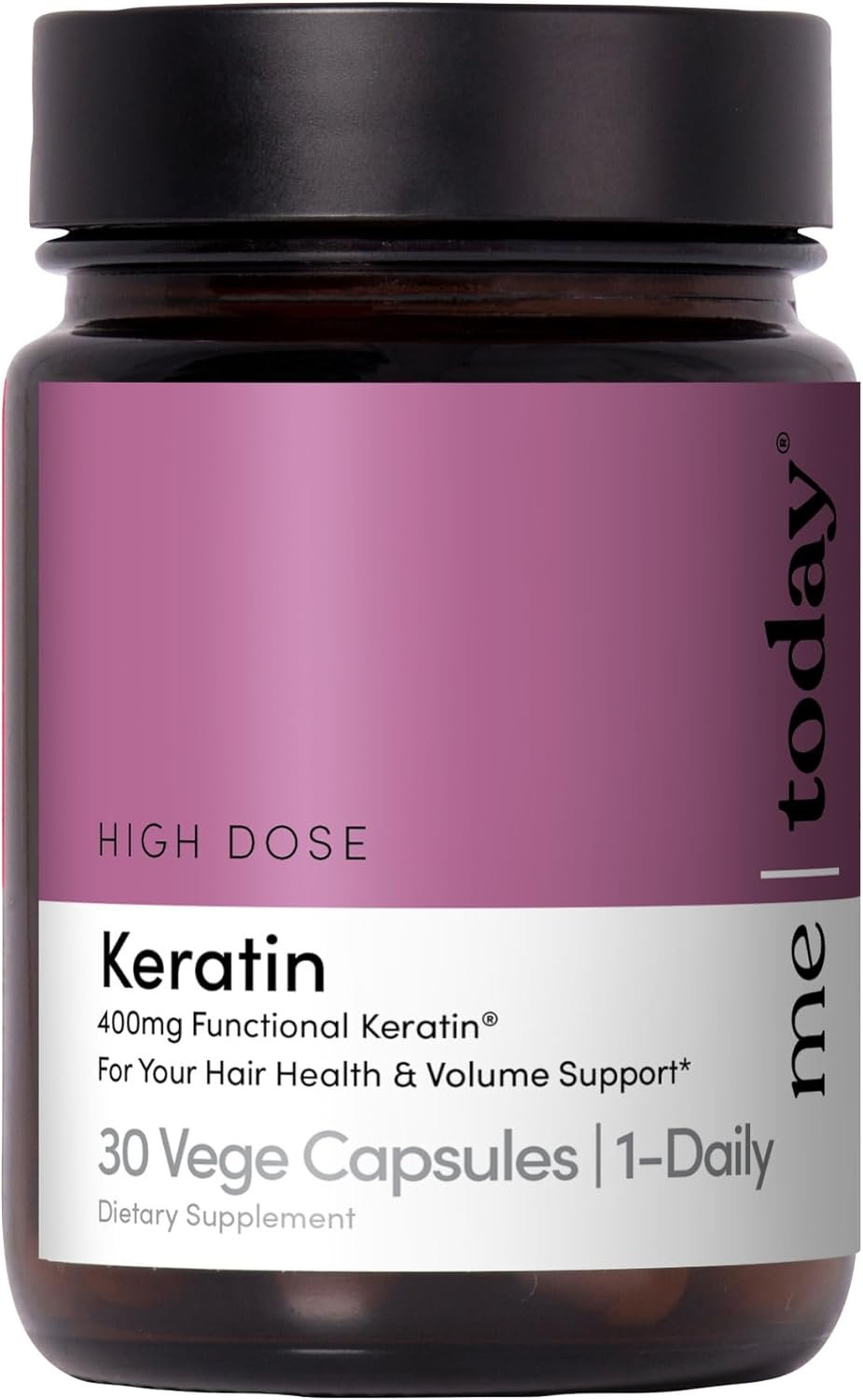 me today High-Dose Keratin 400mg Supplement – Hair Growth Support Capsules – KeraGEN-IV Functional Keratin for Hair Strength & Volume – 30 Servings