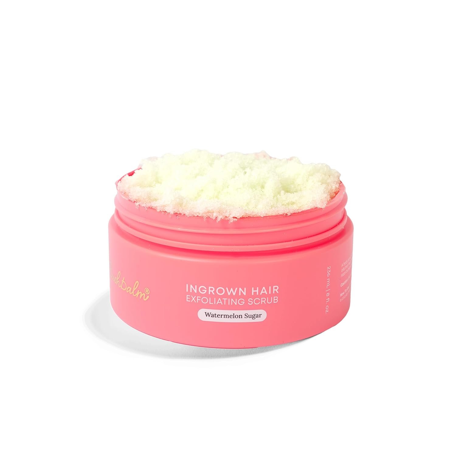 Bushbalm Ingrown Hair Exfoliating Scrub – Pre-Shave Sugar Scrub for Ingrown Hairs, Razor Bumps & Dry Skin – Gently Buffs & Soothes Sensitive Skin – Watermelon Sugar 236ml