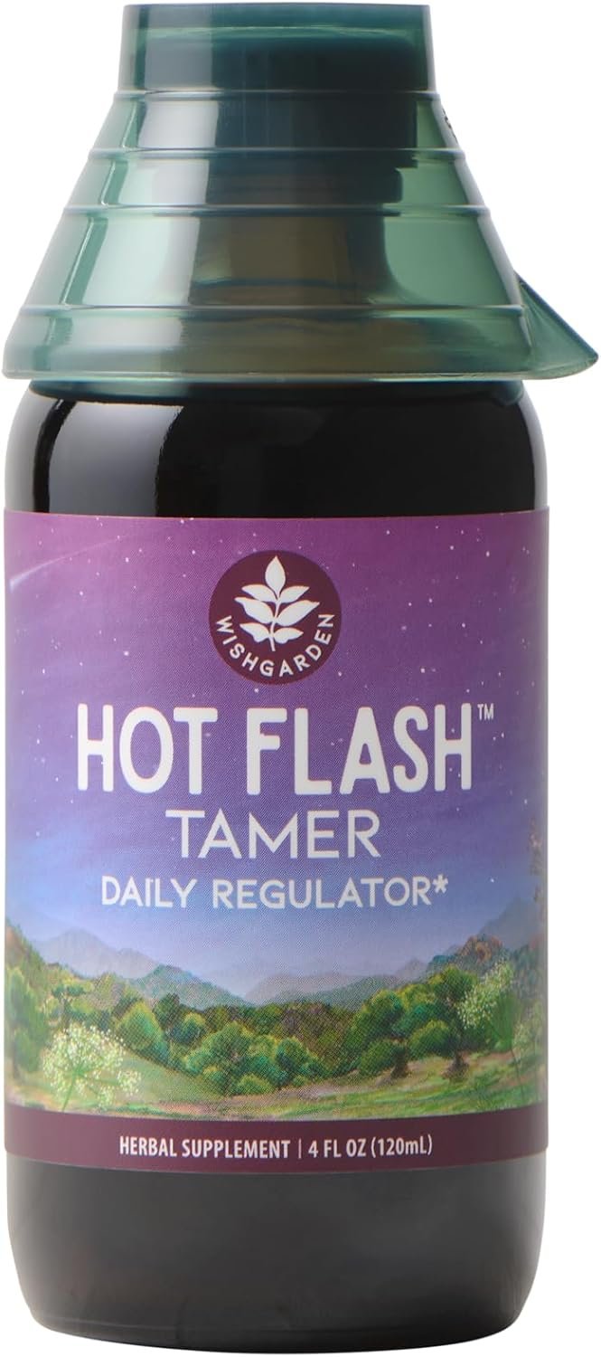 WishGarden Herbs Hot Flash Tamer – Plant-Based Herbal Hot Flash Relief & Night Sweats Supplement with Black Cohosh & Vitex Berry Supports Healthy Hormone Levels, Menopause Relief for Women, 4oz