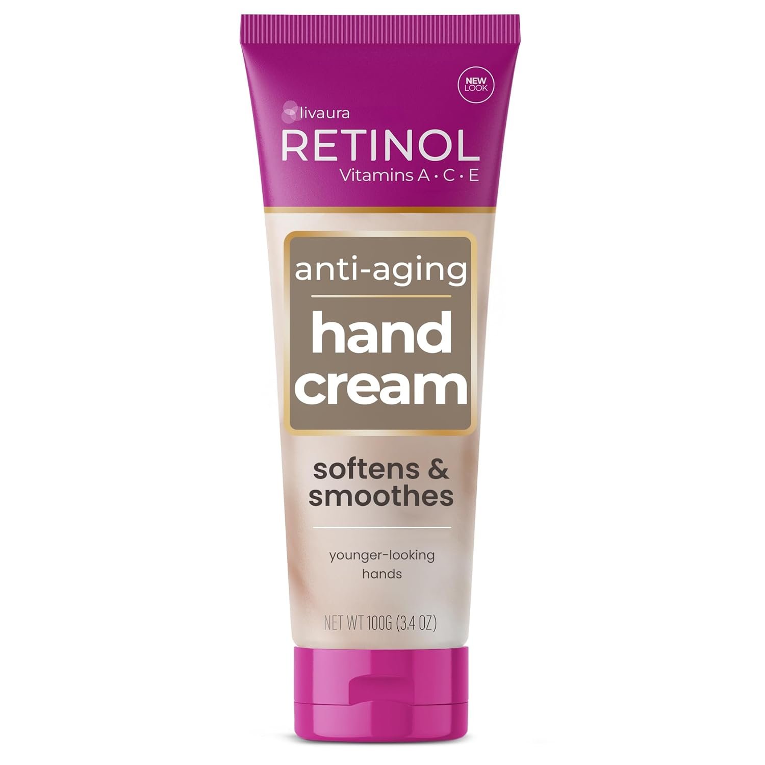 Retinol LIVAURA Hand Cream for Women – Anti-Aging Lotion for Dry Hands | Non-greasy hand cream that moisturizes dry, cracked hands and smooths the look of aging – fast-absorbing daily hand lotion