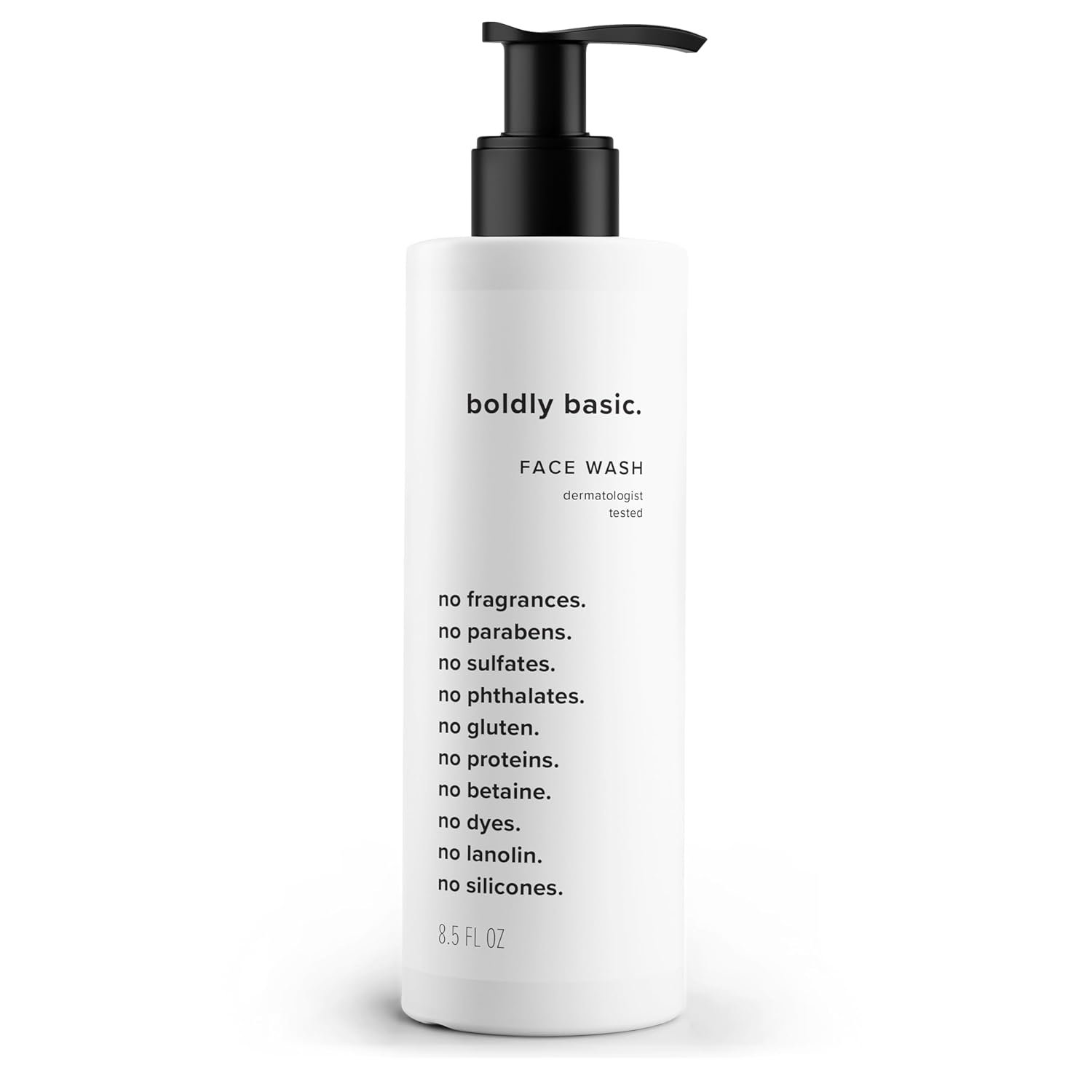 Boldly Basic Fragrance Free Face Wash – Gentle Facial Cleanser on Sensitive Skin – Unscented – Dermatologist Tested – No Sulfates, Parabens or Gluten – Non Comedogenic and Hypoallergenic