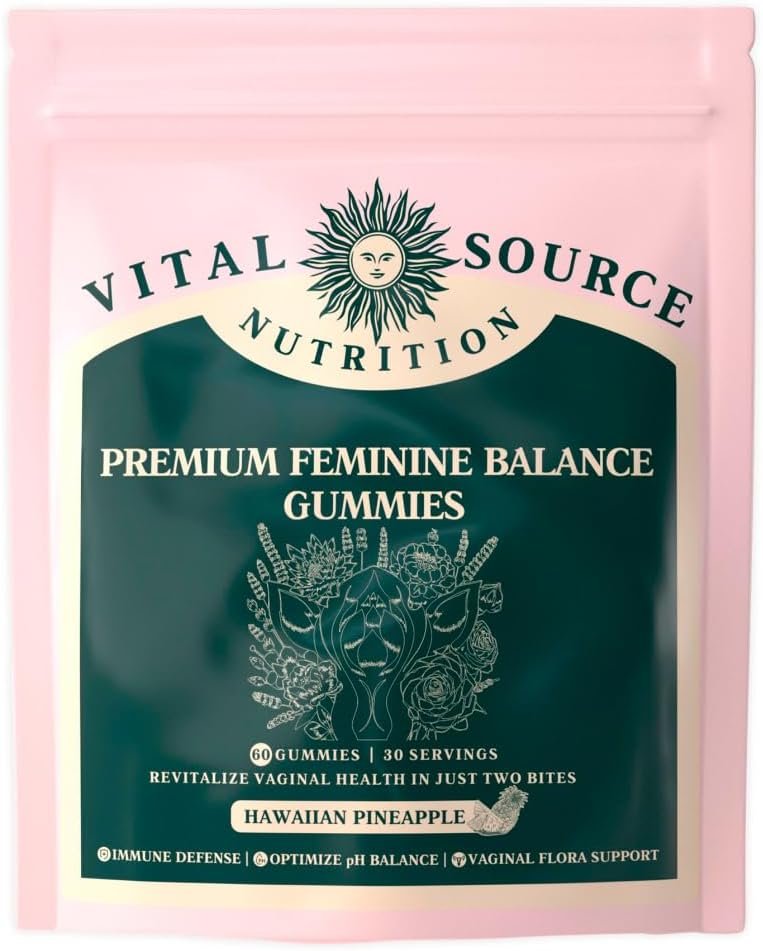 Vital Source Nutrition Vaginal Probiotic Gummies for Women – pH Balance and Immune Defense, Support Healthy Odor and Vaginal Flora – Vegan, Gluten-Free – Hawaiian Pineapple – 60 Gummies – 30 Servings