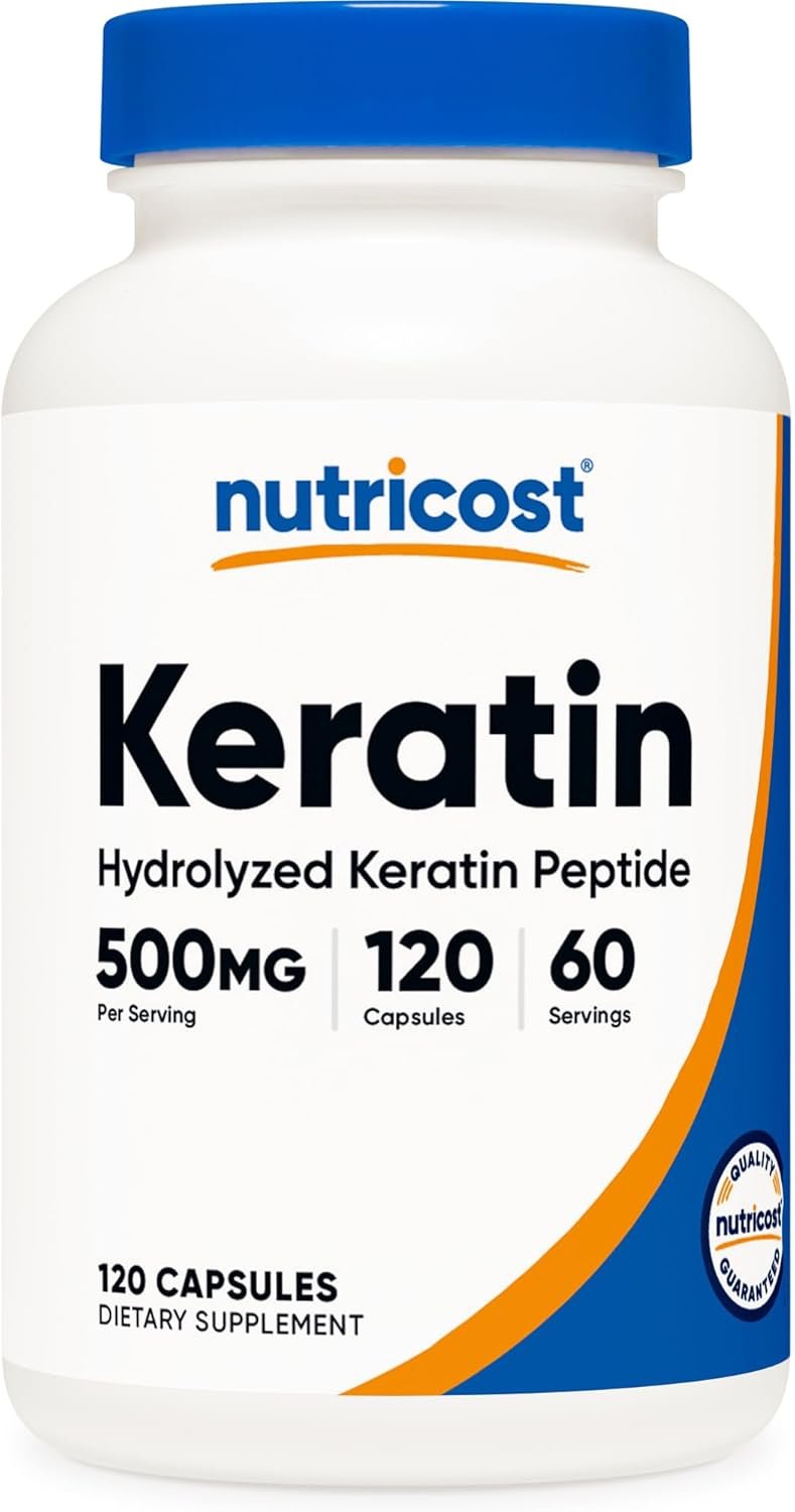 Nutricost Keratin Hydrolized Peptide Capsules – 500MG, 120 Capsules (60 Servings) – Non-GMO, Gluten-Free Formula