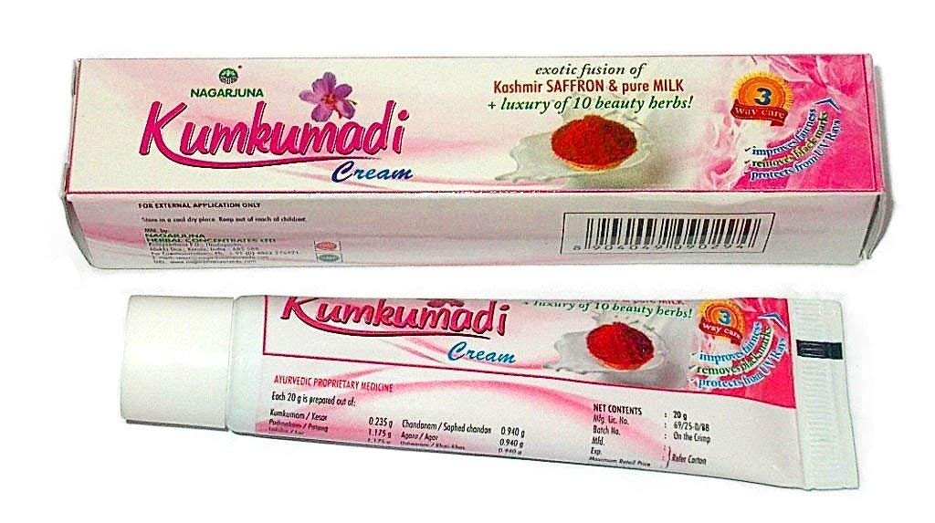 Kumkumadi Cream – Kashmir Saffron and Pure Milk + Luxury of 10 Beauty Herbs by NAGARJUNA