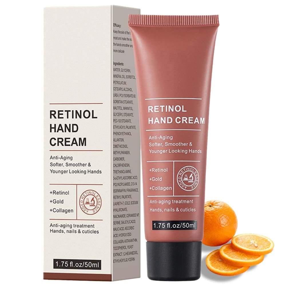 Retinol Hand Cream Anti Aging, Enriched With Collagen, It is Specially Formulated for Aging, Dry, And Chapped Hands, Nourishing and Protecting Skin, And Cuticles (50G Remedy Hand Cream With Retinol)