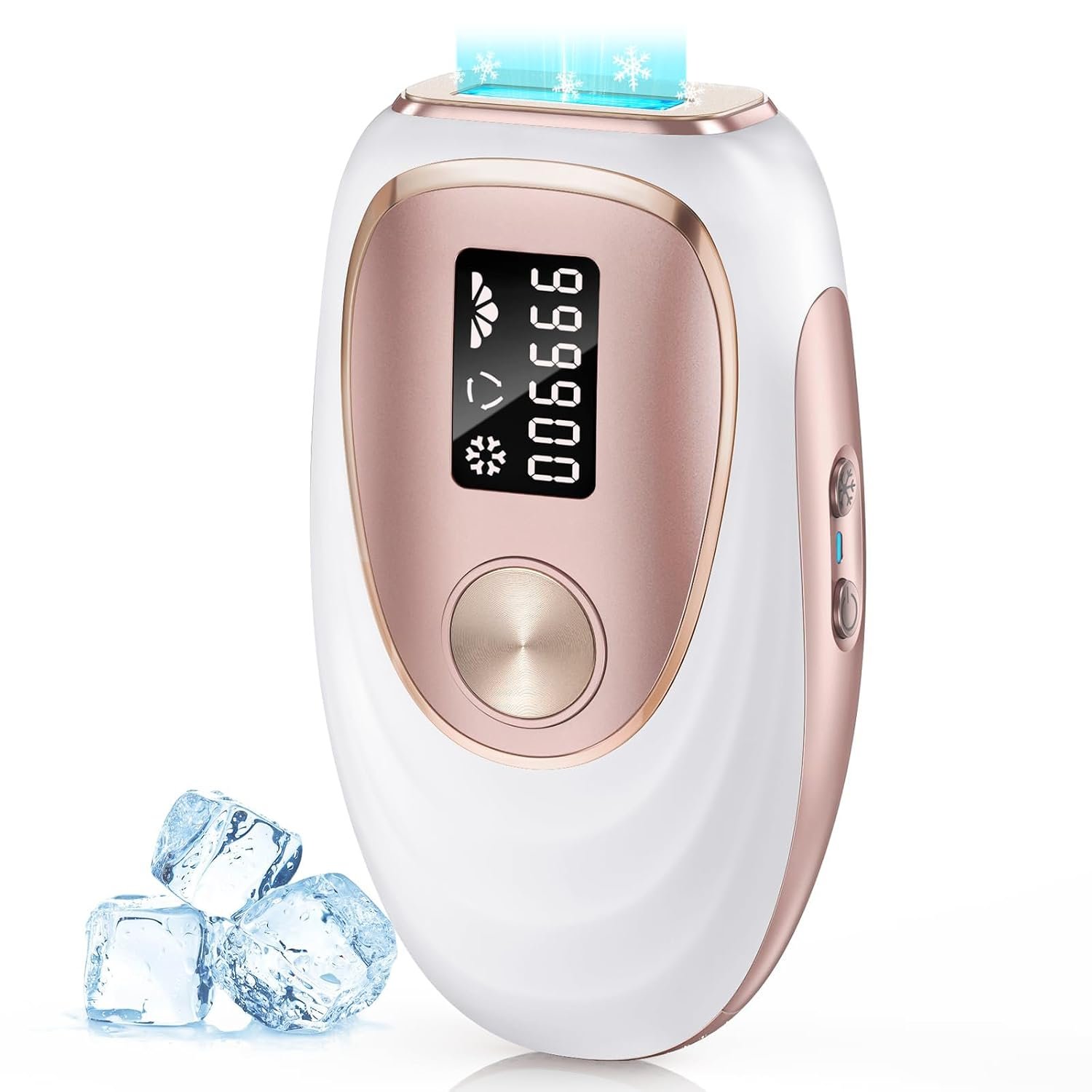 IPL Laser Hair Removal Device for Women & Men – Home 45°F Ice-Cooling Contact for Painless & Long-Lasting Results, 86% Hair Reduction in 3 Weeks for Full Body & Bikini Line, Gold