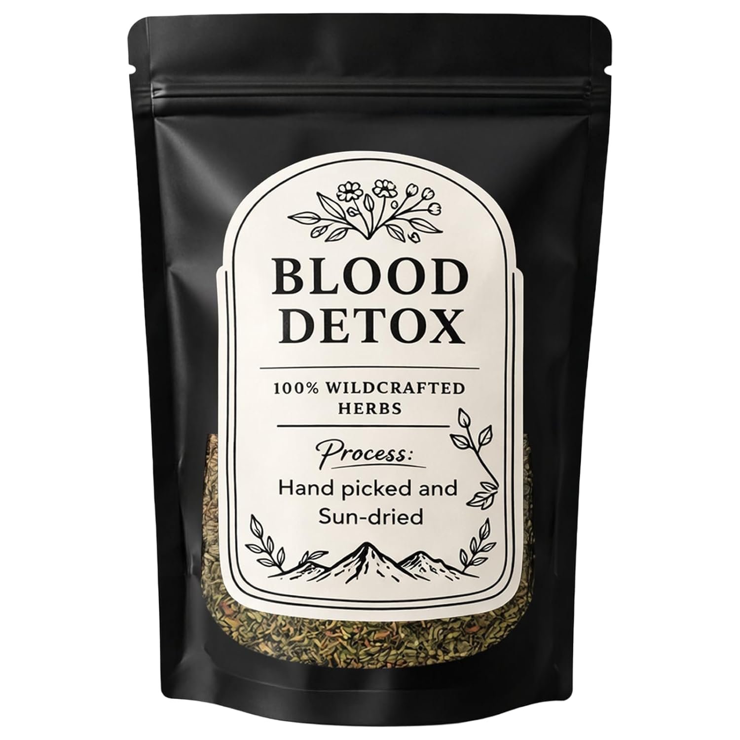 Blood Detox Tea Jamaica, with Lotus Flower Flagweed, Cinnamon, Yushu and More, All Natural Herbal Formula, Handmade, Releasebody and Mind, Adjust Body，Caffeine-Free Loose Leaf Blend, 170 g (1)