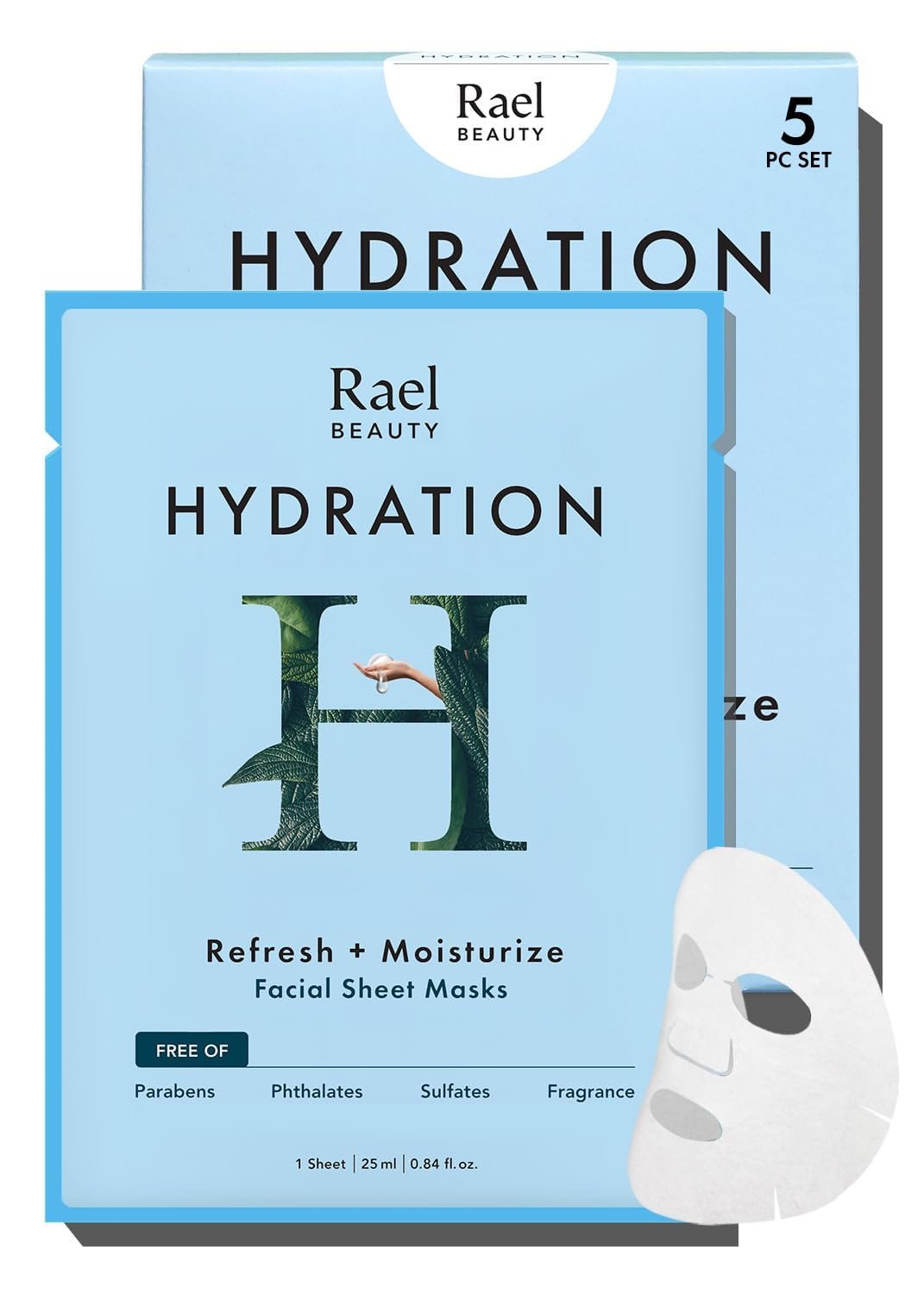 Rael Face Mask Skin Care, Hydrating Face Masks – Bamboo Facial Sheet Mask, Korean Skincare, Dewy Skin Care, Hydrating and Moisturizing, made with Fruit Extracts, All Skin Types (Hydration, 5 Sheets)