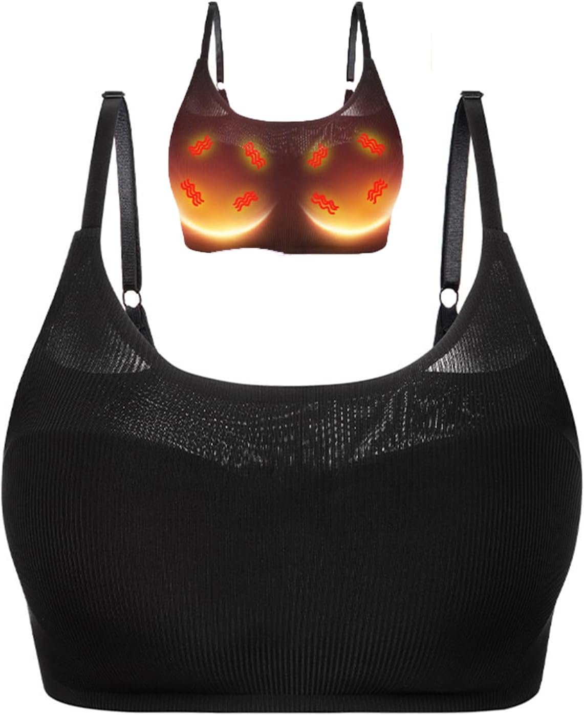 Breast Enhancer Massage Bra- Hot Breast Massager Breast Enlargement Massage Bra – Intelligent Heating Soothing Breast, USB Rechargeable Breast Massage Bra Black
