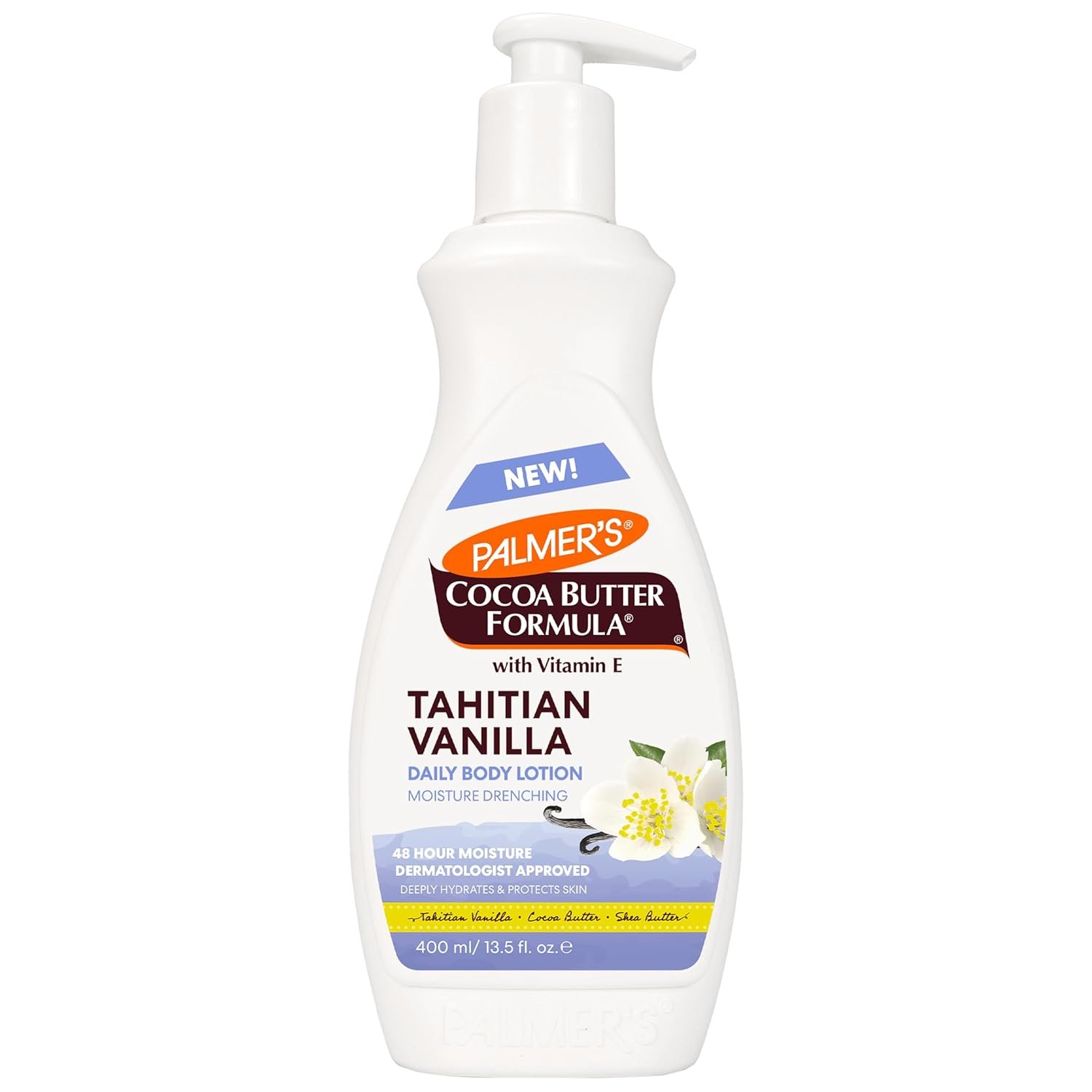 Palmer’s Cocoa Butter Formula Tahitian Vanilla Body Lotion, 13.5 Oz, Daily Moisturizing Lotion for Dry Skin with Shea Butter & Vitamin E, Hydrates & Protects, Helps Provide 48-Hour Deep Moisture