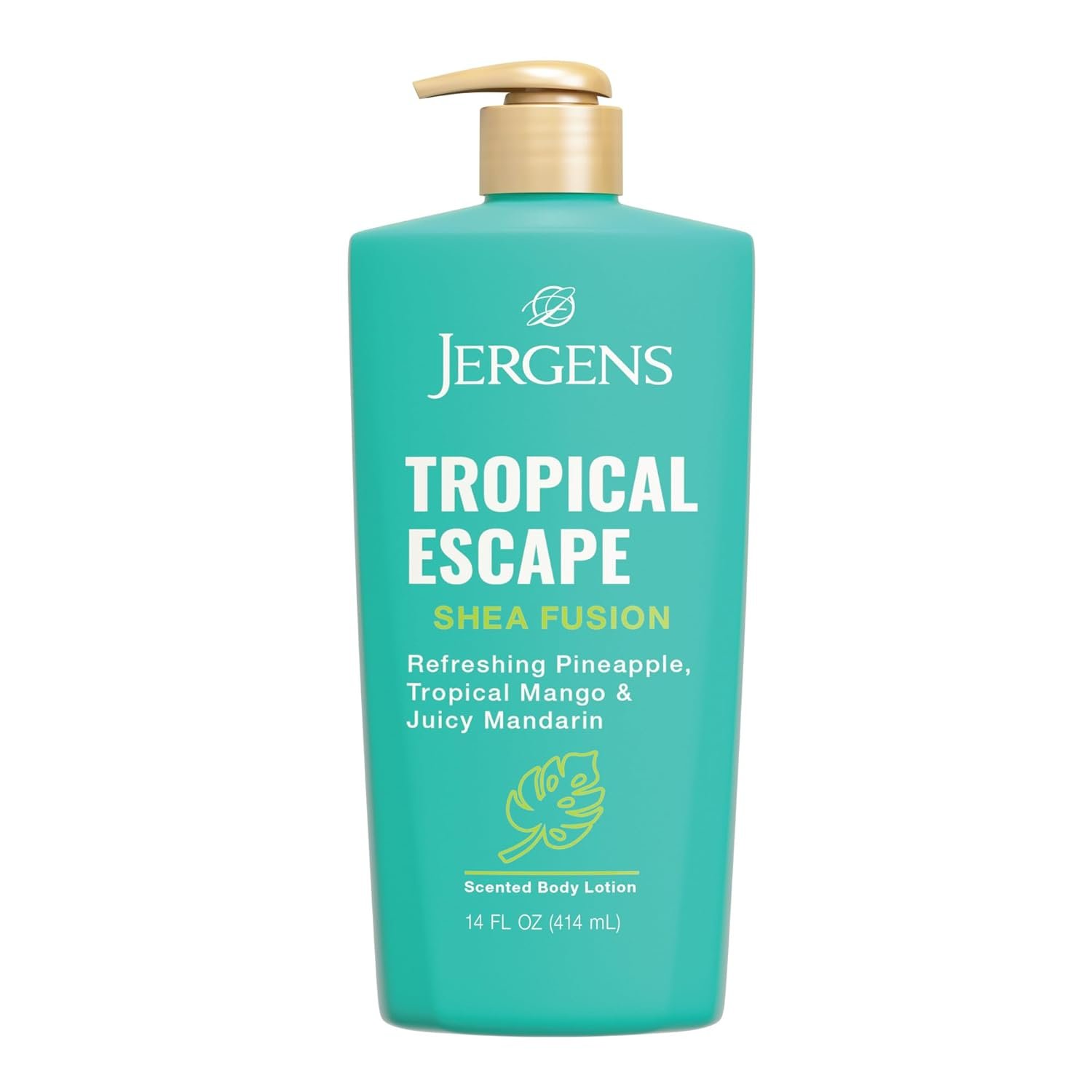 Jergens Shea Fusion Tropical Escape Body Lotion, Scented Lotion, Moisturizing Body Lotion made with Shea Butter and Vitamin E, 14 fl oz