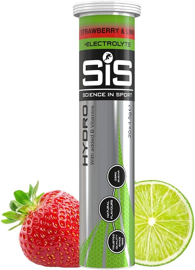 Science in Sport Hydro Electrolyte Tablets, Fast Hydration, Performance Electrolytes for Enhanced Hydration & Endurance Supplement for Running, Cycling, Triathlon, Strawberry & Lime 20 Tablets 1 Pack