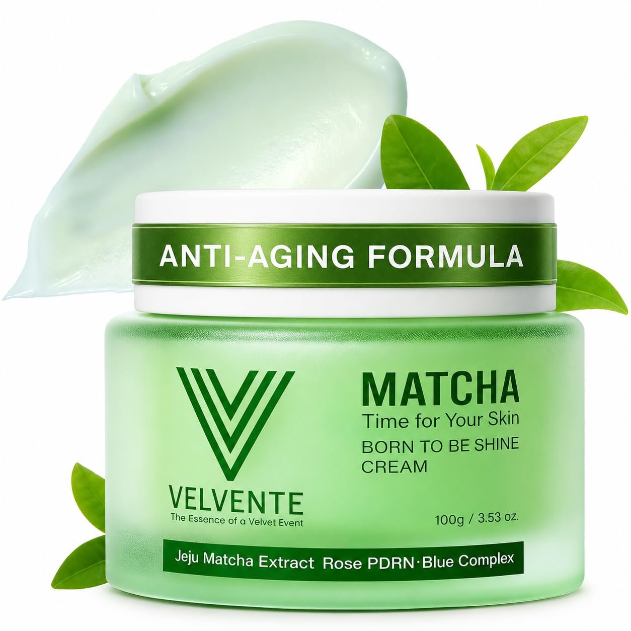 Matcha Anti Aging Face Cream Rose PDRN, Korean Hydrating Firming Facial Moisturizer to Reduce Wrinkles, Soothing Radiance, Glowy Skin, Day & Night Cream for All Skin Types,3.53 oz