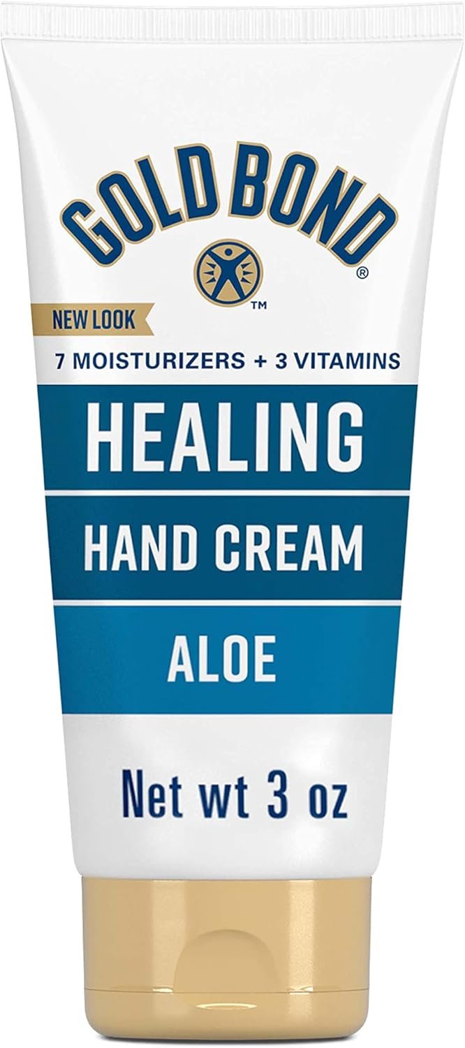 Gold Bond Healing Hand Cream with Aloe, Rich Moisturizer for Dry to Extra Dry Skin, Hydration that Lasts Through Handwashing, Non-Greasy, Dermatologist Tested, Light Scent, 3 Oz On-The-Go Tube