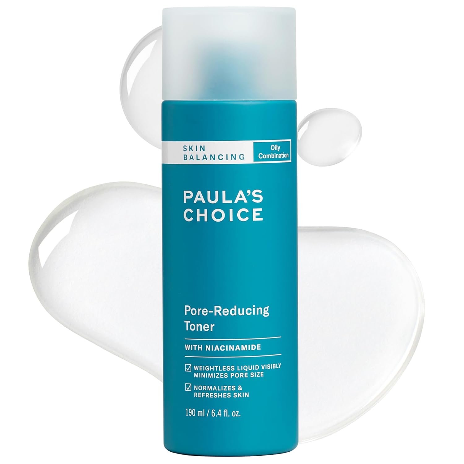 Paula’s Choice SKIN BALANCING Pore-Reducing Face Toner with Niacinamide, for Oily Skin & Combination, Minimizes Large Pores, Controls Oil & Shine, Hydrates & Replenishes, Fragrance-Free