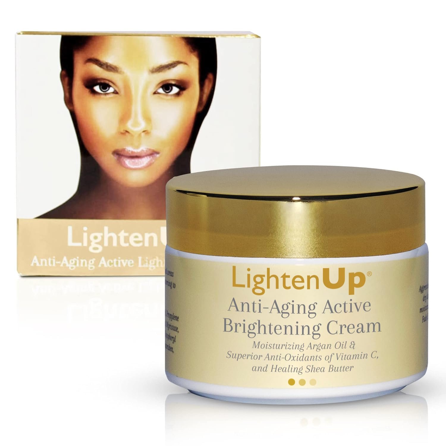 OMIC Lighten-Up Anti-Aging, Skin Brightening Cream – 4.4 fl oz / 100 ml – with Argan Oil and Shea Butter