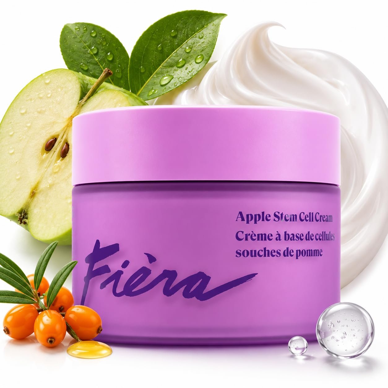 FIÈRA 24-Hour Rejuvenating Face Cream with Apple Stem Cells – Anti-Aging Moisturizer for Mature Skin, Day & Night Hydration, Improves Skin Tone, Texture, and Elasticity – 1.69 FL. OZ. / 50 ML