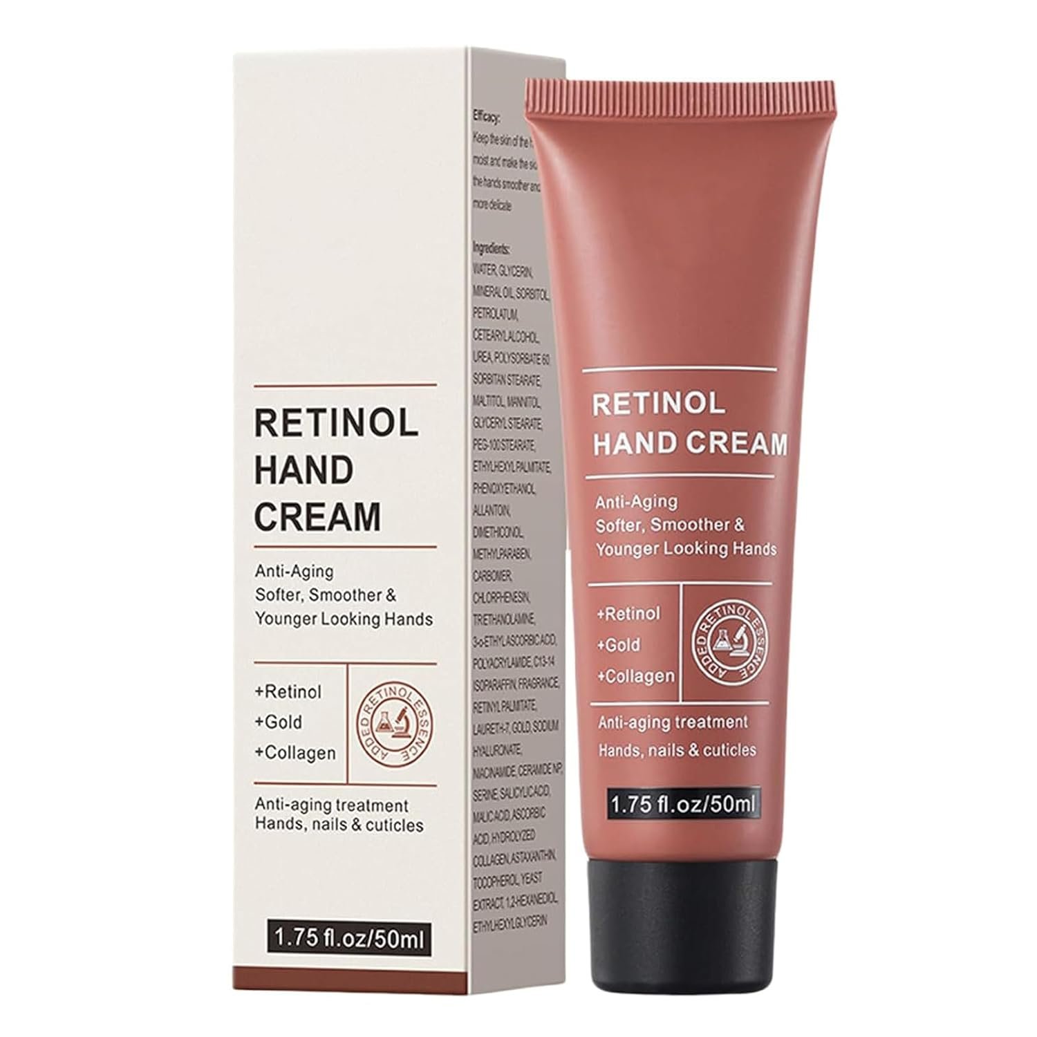 Retinol Hand Cream Firming Anti-Aging Hand Lotion with Collagen, Retinol Moisturizer for Aging & Dry Cracked Hands, Care & Protects Skin, Nails & Cuticles(1pc)