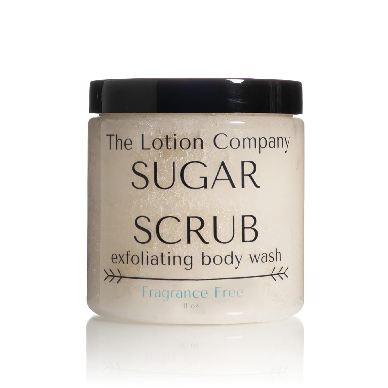 The Lotion Company Sugar Scrub – Fragrance Free Exfoliating Body Wash, Unscented, Paraben Free, Cruelty Free, Gentle Bath & Shower Exfoliator, Made in USA; 11 ounces