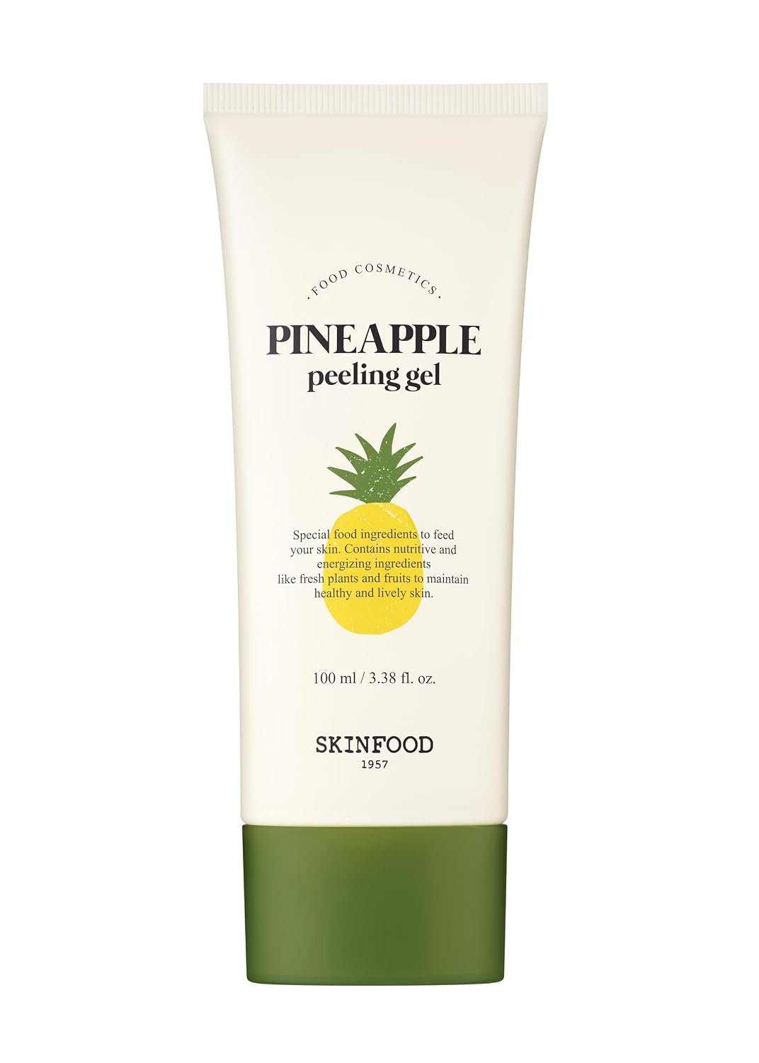 SKINFOOD Pineapple Peeling Gel 3.38 fl.oz. (100ml) – Pineapple & Aloe AHA Deep Facial Exfoliating Gel, Eliminates Sebum, Skin Clear and Blemish-Free – Dead Skin Remover for Face – Facial Peel