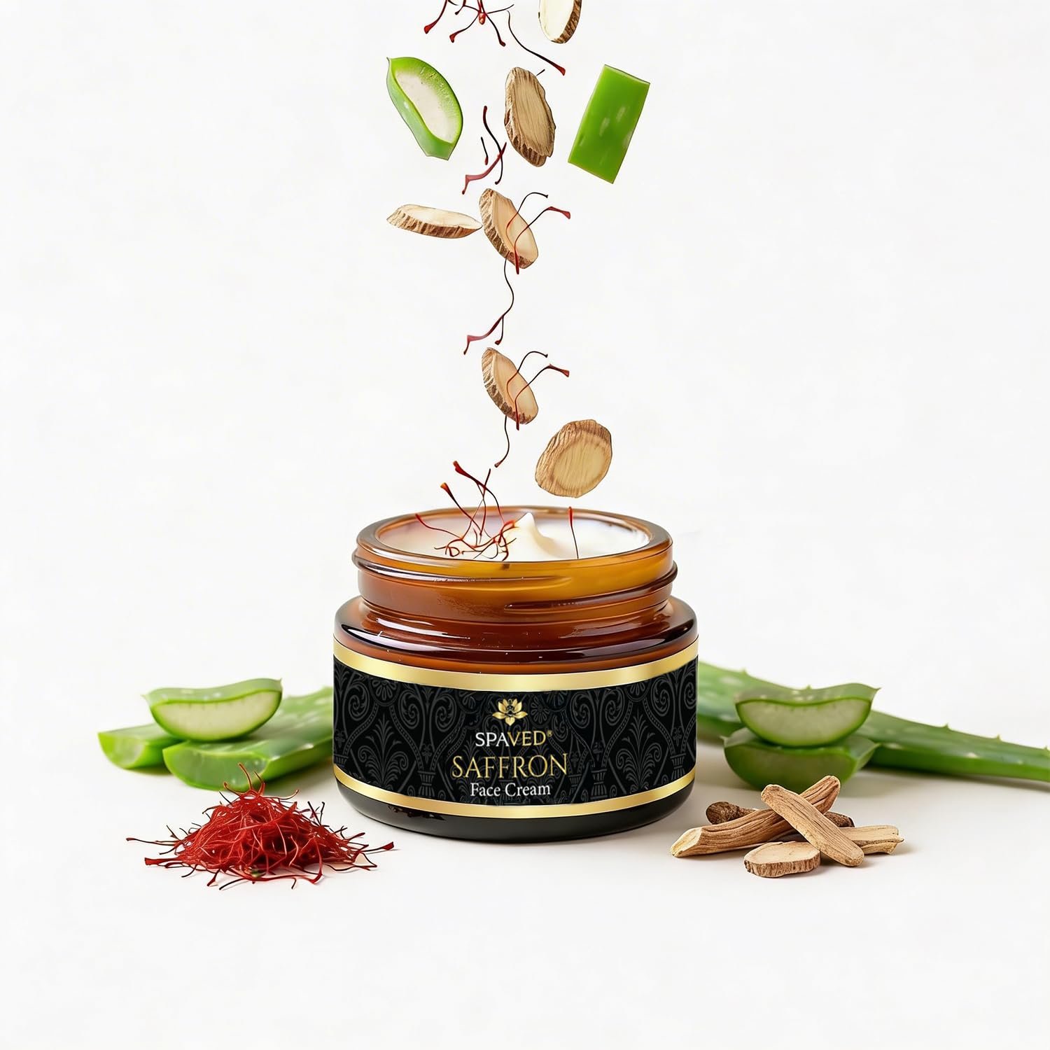 Saffron Face Cream 1.7 oz – Anti-Aging, Barrier Support & Brightening Moisturizer with Saffron, Licorice Root & Aloe Vera – Supports Even Tone & Radiance – Paraben-Free