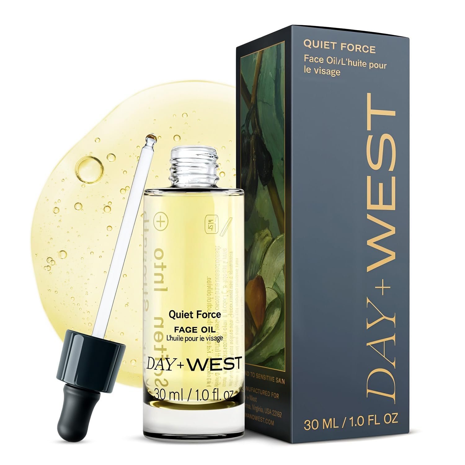 Day + West Hydrating Face Oil – Squalane Oil for Face & Sensitive Skin – Facial Oil with Jojoba Oil, Rosehip & Bakuchiol, 30 mL