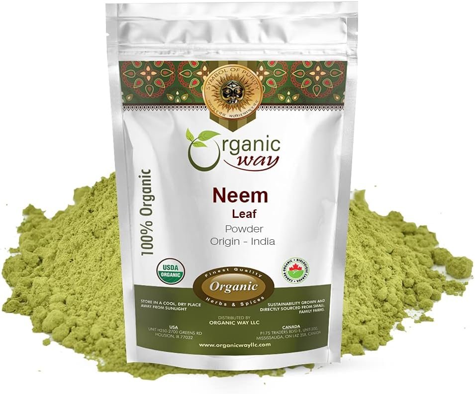 Organic Way Neem Leaf Powder – Pure, Fresh & Vegan | Organic & Kosher Certified | Non GMO & Gluten Free | USDA Certified | Origin – India 8 Oz (Pack of 1)