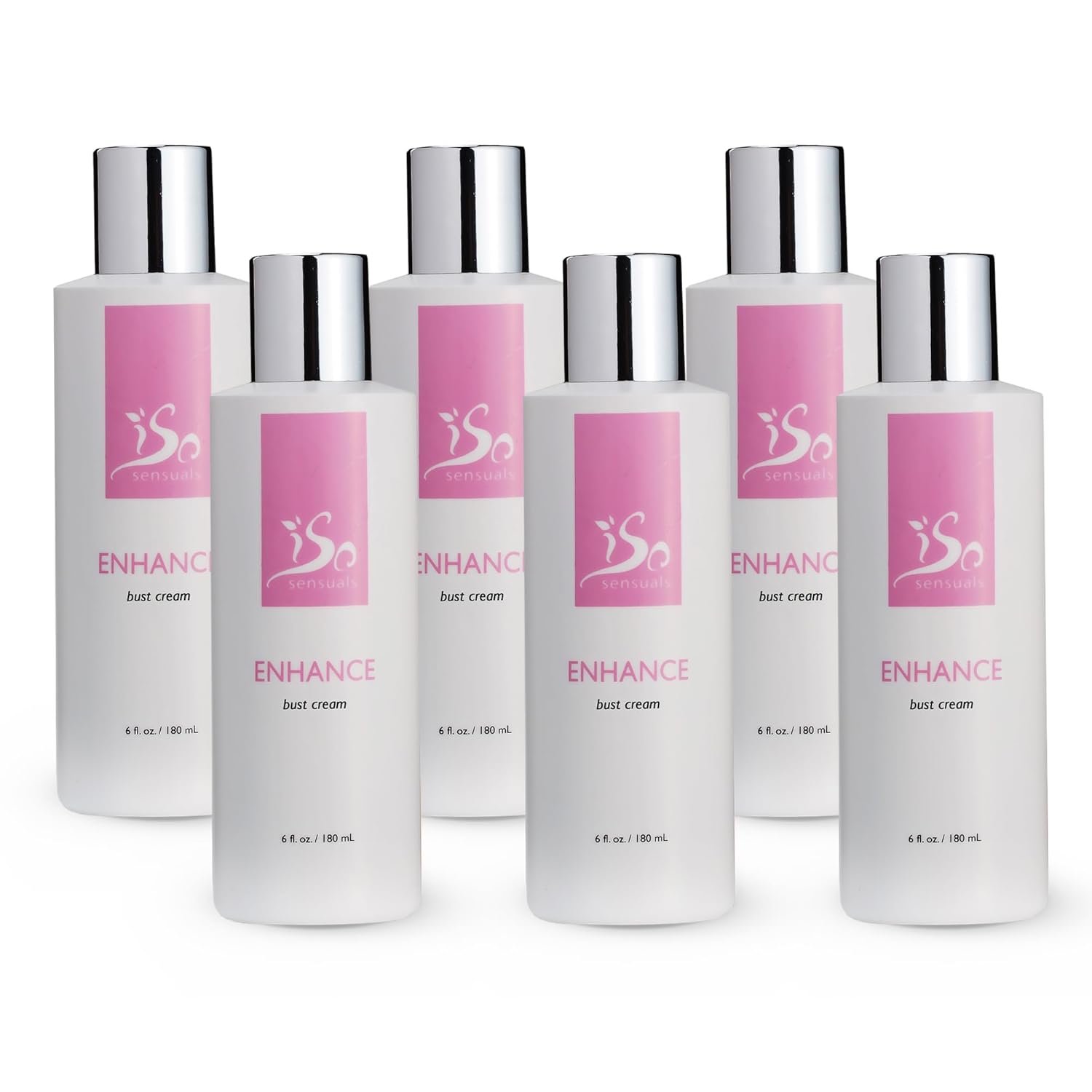 IsoSensuals ENHANCE – Rapid-Action Breast Enlargement Cream for Quick Growth – Lifting and Firming Breast Enhancement Cream – 6 Bottles